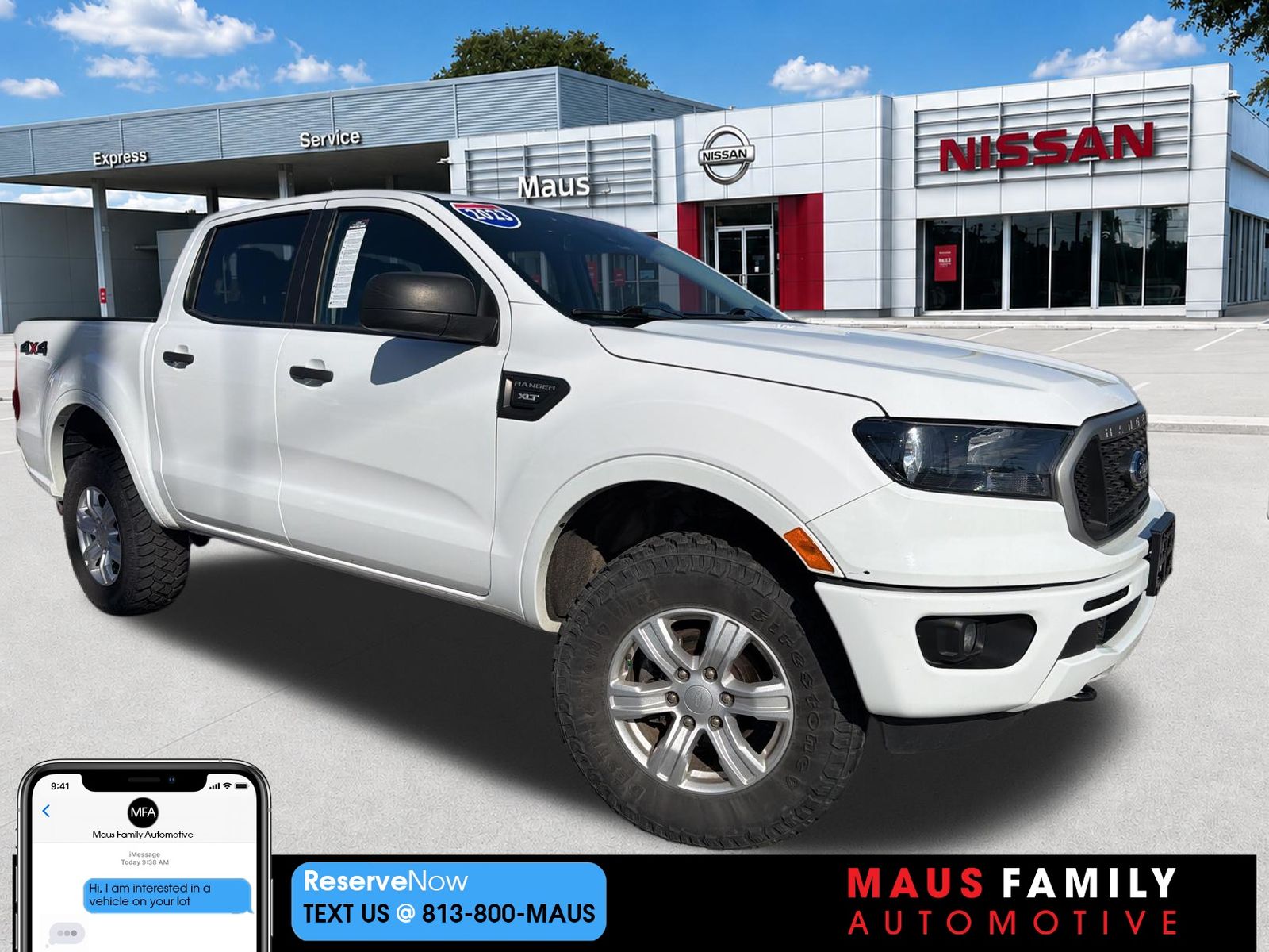 Oxford White 2023 Ford Ranger XLT SuperCrew 4WD Pickup Truck Four-Wheel Drive Automatic