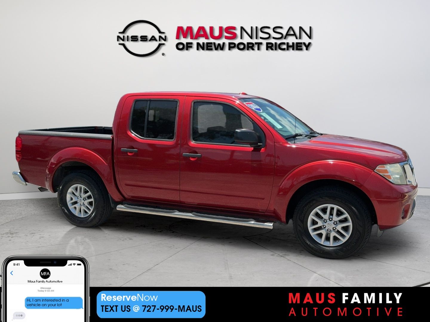 Lava Red 2016 Nissan Frontier Pickup Truck 4X2 5-Speed Automatic Overdrive