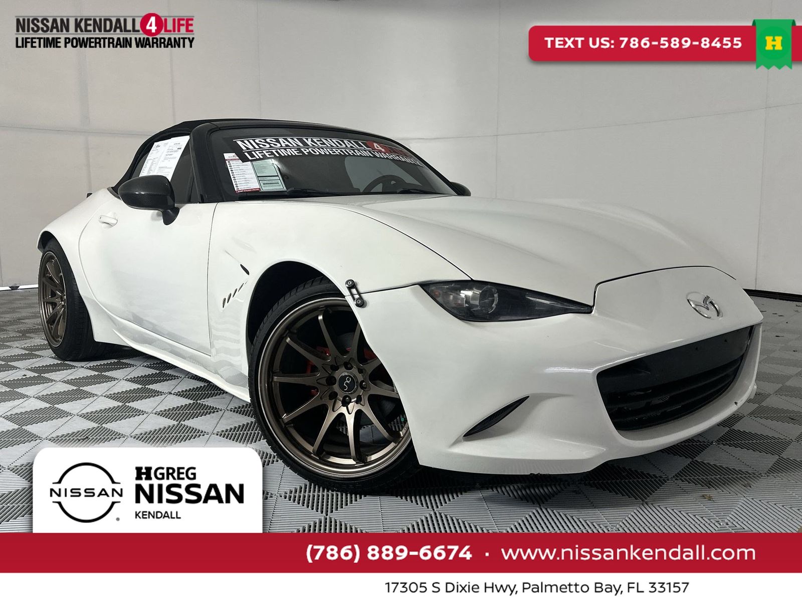 Snowflake White Pearl Mica 2018 Mazda MX-5 Miata Convertible Rear-Wheel Drive 6-Speed Manual