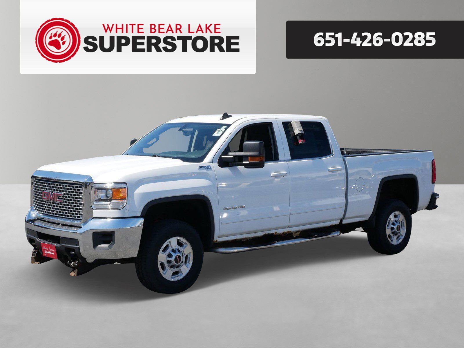 White 2015 GMC Sierra 2500HD SLE Crew Cab SB 4WD Pickup Truck Four-Wheel Drive 6-Speed Automatic Overdrive