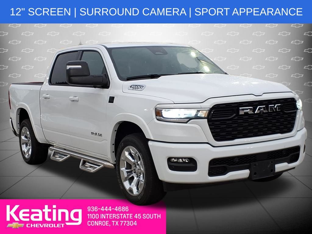 Bright White Clearcoat 2025 RAM 1500 Pickup Truck Four-Wheel Drive 8-Speed Automatic