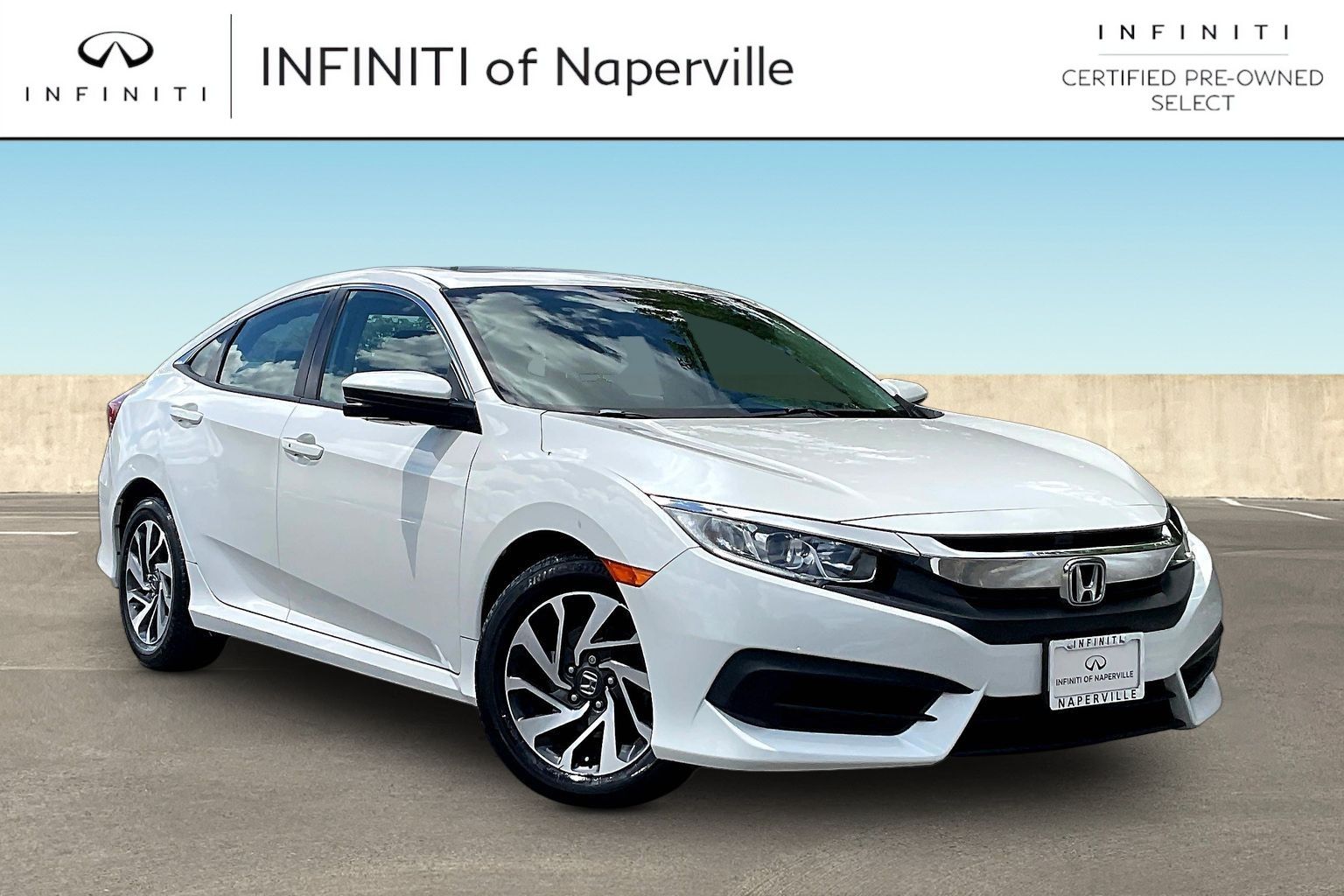 Taffeta White 2017 Honda Civic Sedan Front-Wheel Drive Continuously Variable Transmission