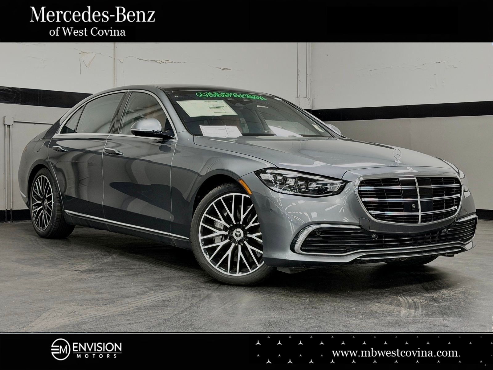 Selenite Gray/Cirrus Silver 2024 Mercedes-Benz S-Class Sedan All-Wheel Drive 9-Speed Automatic