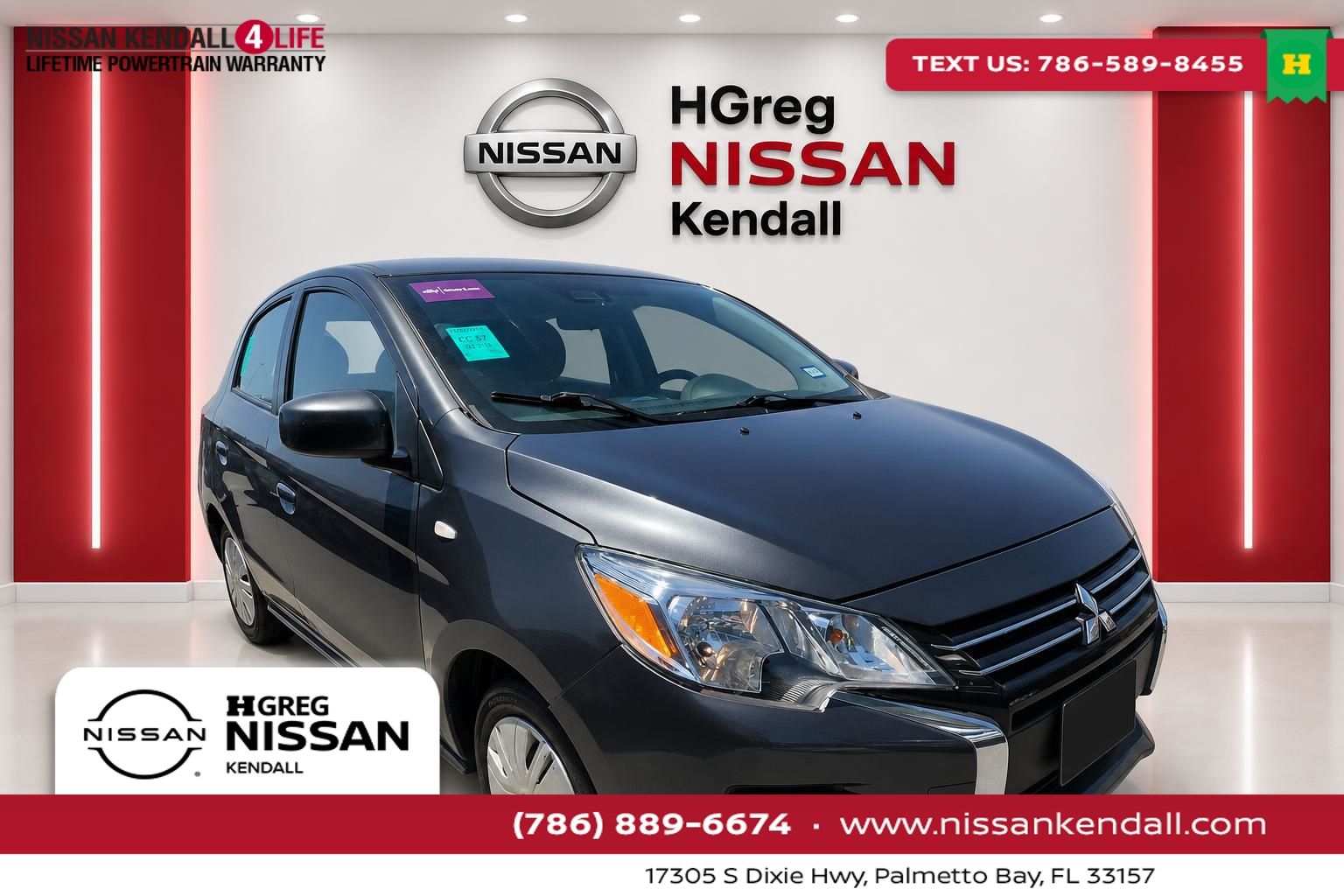 Gray 2024 Mitsubishi Mirage Hatchback Front-Wheel Drive Continuously Variable Transmission