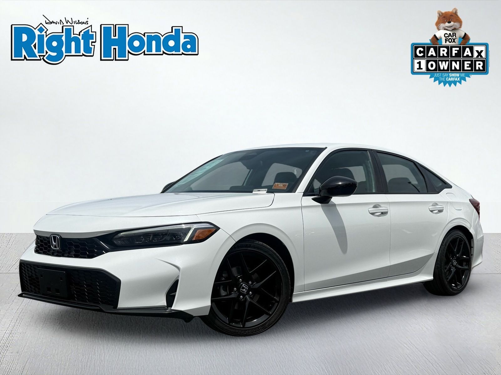Platinum White Pearl 2025 Honda Civic Sport FWD Sedan Front-Wheel Drive Continuously Variable Transmission