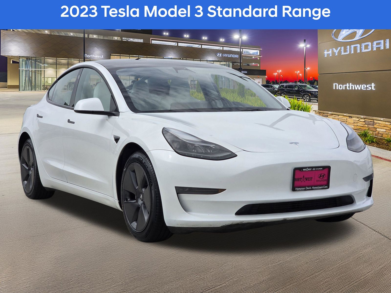 Pearl White Multi-Coat 2023 Tesla Model 3 RWD Sedan Rear-Wheel Drive 1-Speed Automatic
