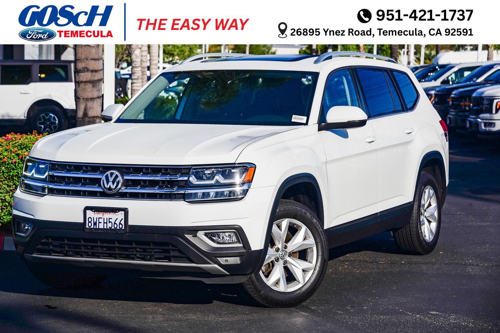 Pure White 2018 Volkswagen Atlas SEL 4Motion SUV / Crossover All-Wheel Drive 8-Speed Automatic
