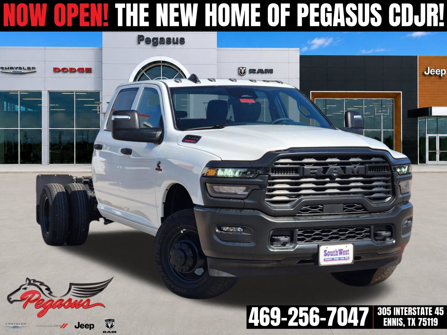 Bright White Clearcoat 2026 RAM 3500 Chassis Pickup Truck Four-Wheel Drive 8-Speed Automatic