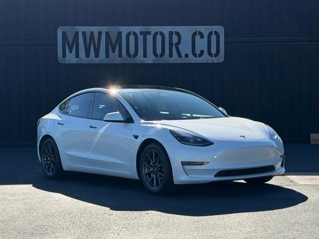 White 2021 Tesla Model 3 Long Range AWD Sedan All-Wheel Drive 1-Speed Automatic