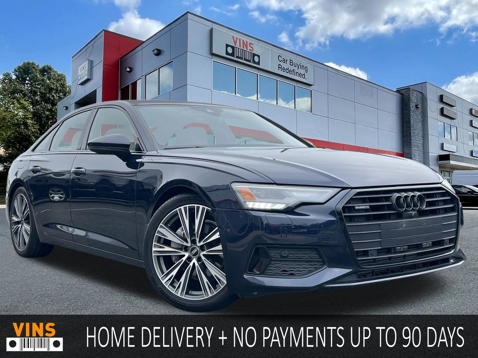 Blue 2022 Audi A6 Sedan All-Wheel Drive 7-Speed Automatic