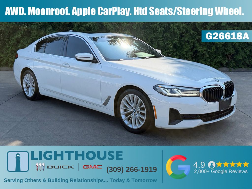Alpine White 2021 BMW 5 Series Sedan All-Wheel Drive 8-Speed Automatic