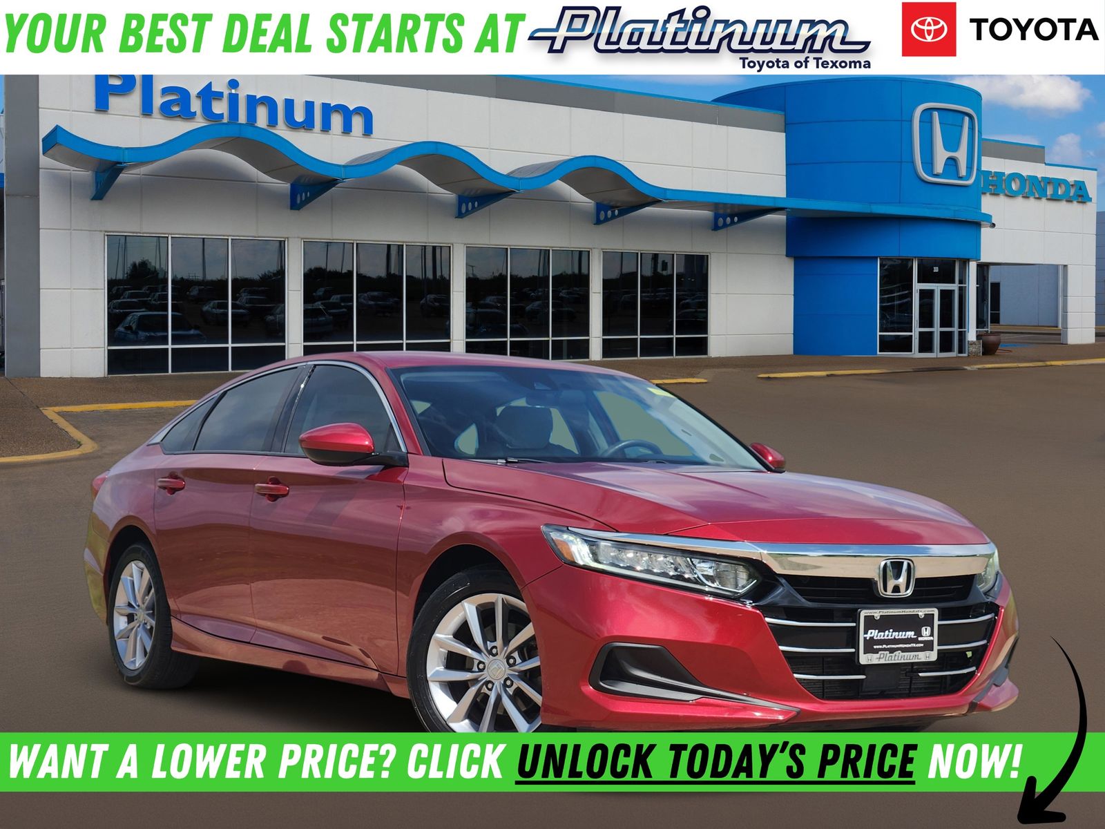 Red 2021 Honda Accord LX FWD Sedan Front-Wheel Drive Continuously Variable Transmission