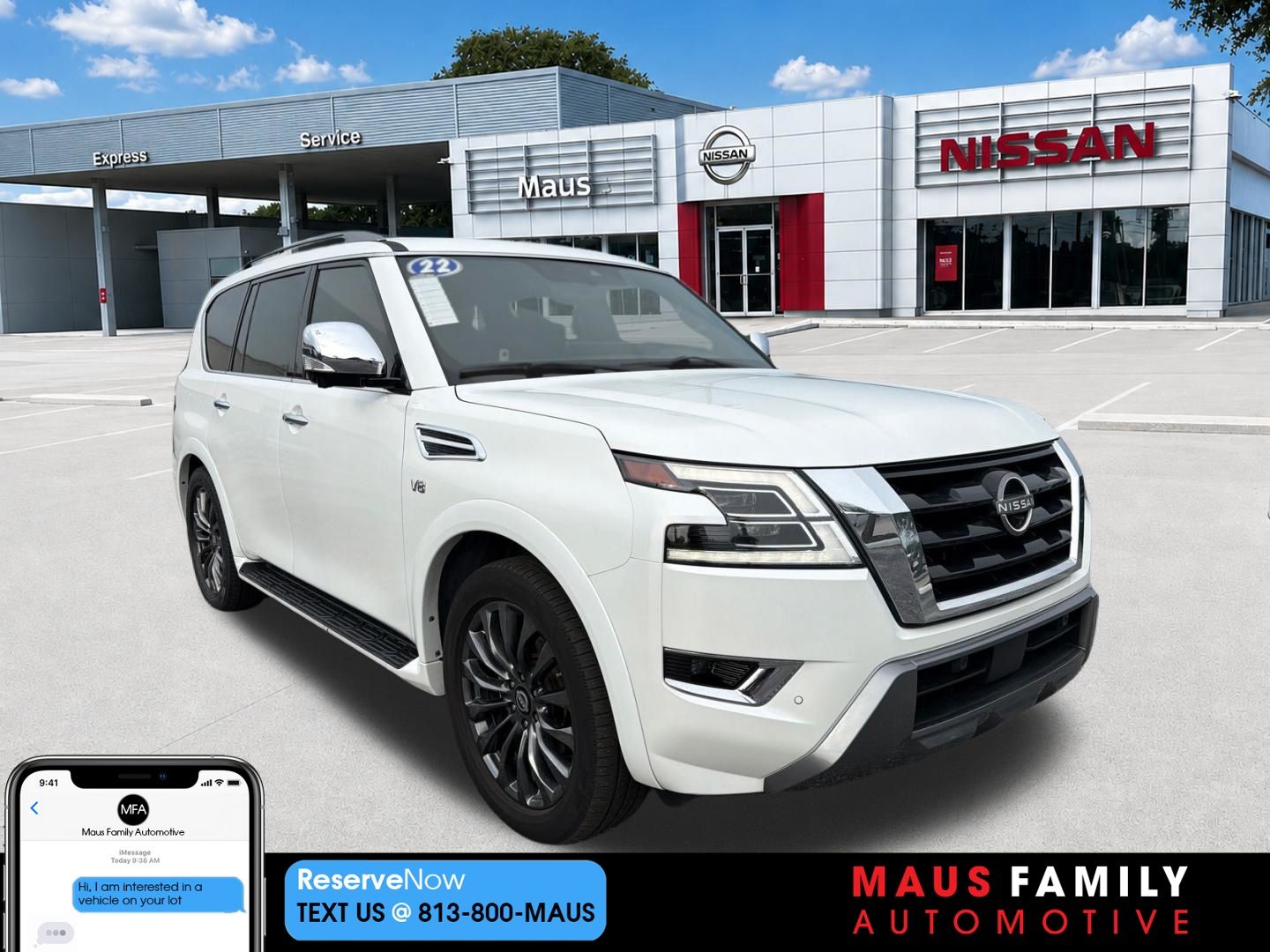 Aspen White Tricoat 2022 Nissan Armada SUV / Crossover 4X2 7-Speed Automatic