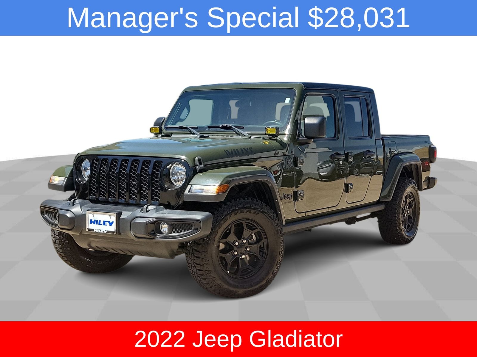 Sarge Green Clearcoat 2022 Jeep Gladiator Pickup Truck Four-Wheel Drive 8-Speed Automatic