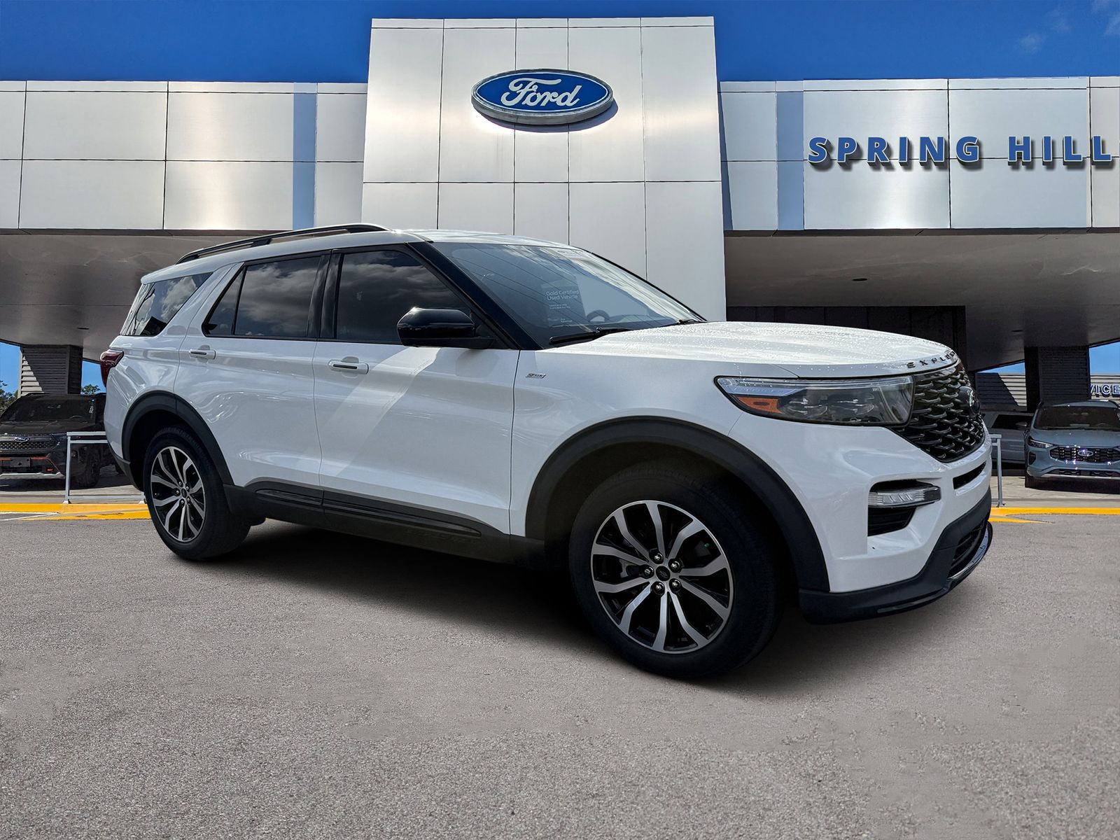 White Metallic 2022 Ford Explorer SUV / Crossover Rear-Wheel Drive Automatic