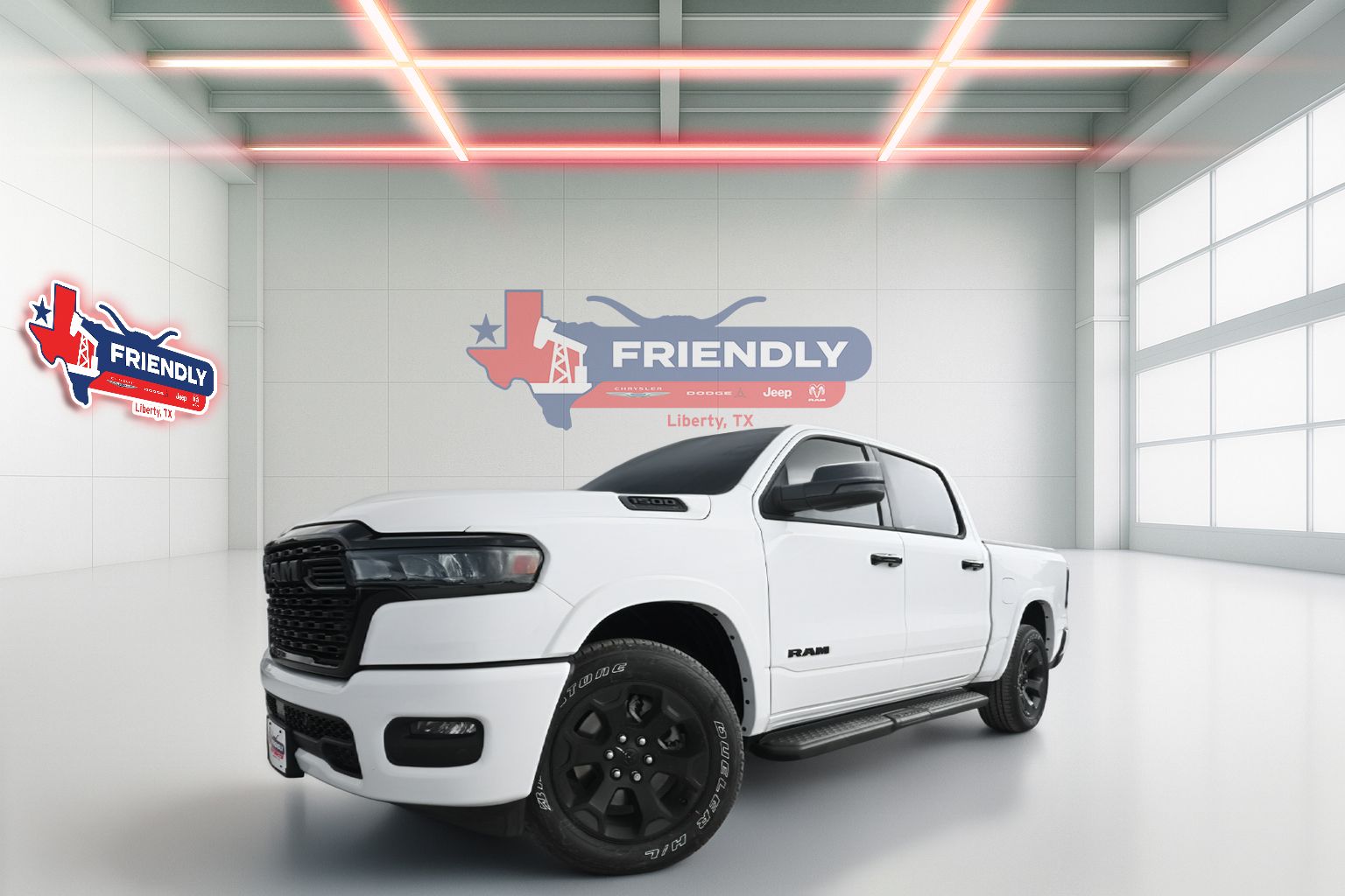 Bright White Clearcoat 2026 RAM 1500 Pickup Truck Four-Wheel Drive 8-Speed Automatic