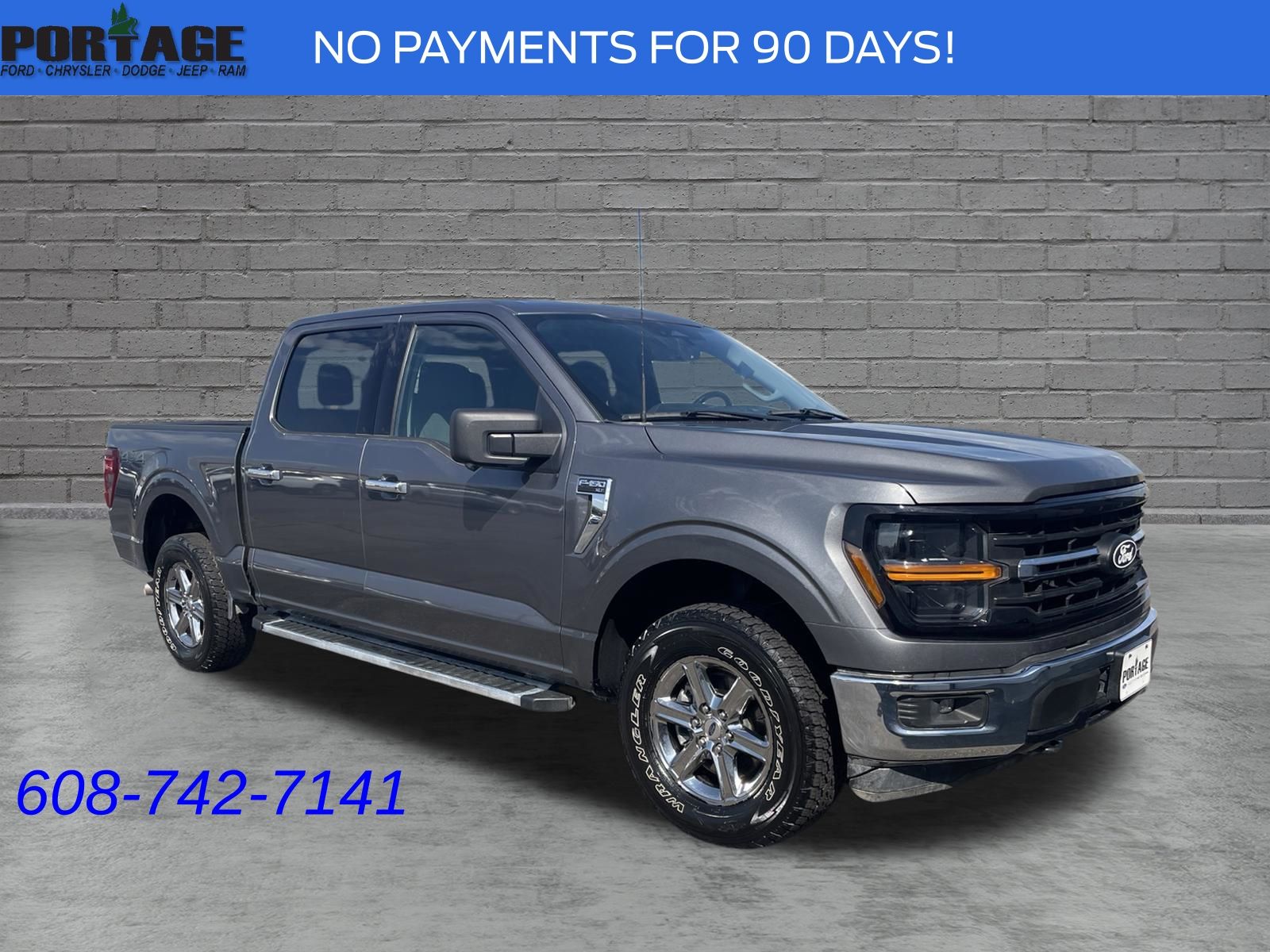 Gray 2024 Ford F-150 Pickup Truck Four-Wheel Drive Automatic