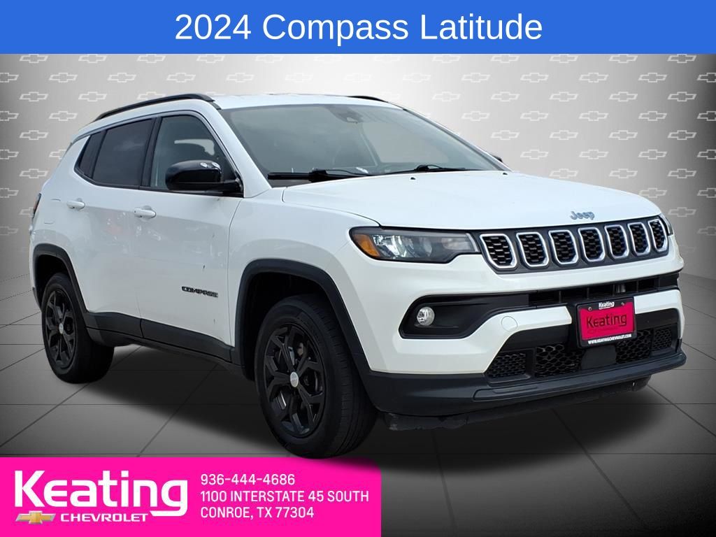 Bright White Clearcoat 2024 Jeep Compass Latitude 4WD SUV / Crossover Four-Wheel Drive 8-Speed Automatic