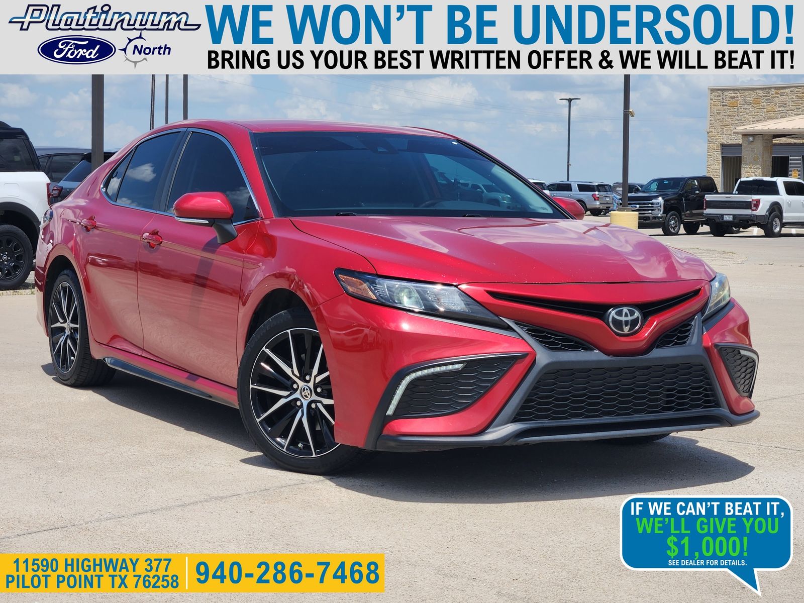 Red 2022 Toyota Camry SE FWD Sedan Front-Wheel Drive 8-Speed Automatic
