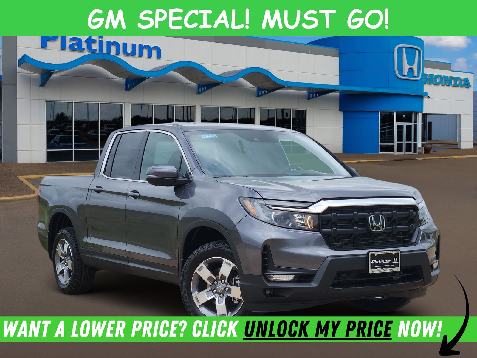 Gray (Modern Steel Metallic) 2026 Honda Ridgeline RTL AWD Pickup Truck All-Wheel Drive 9-Speed Automatic