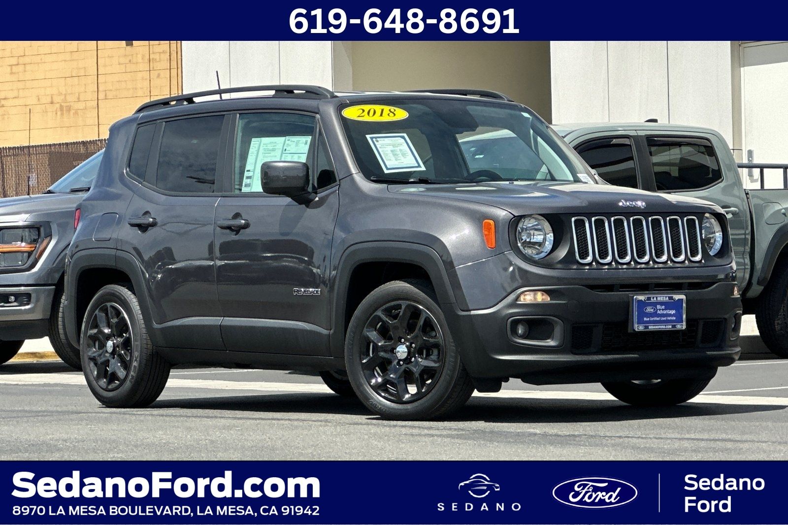 Gray (Granite Crystal Metallic Clearcoat) 2018 Jeep Renegade Latitude SUV / Crossover Front-Wheel Drive 9-Speed Automatic