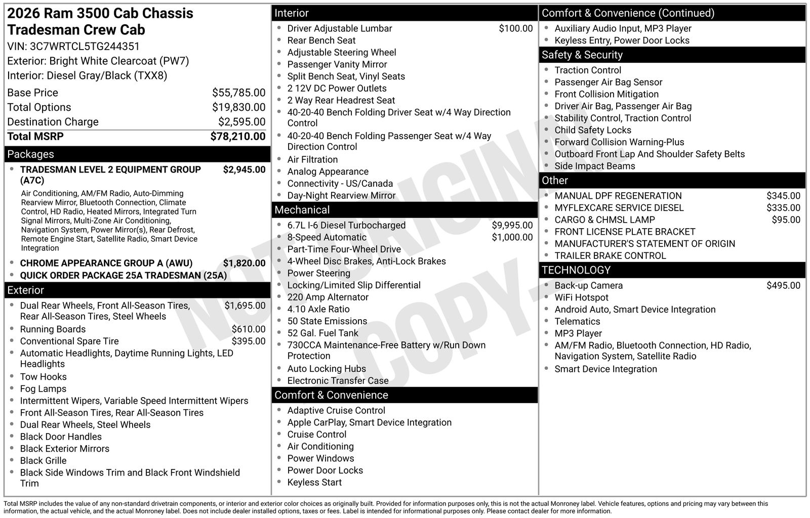 New 2026 Bright White Clear-Coat Exterior Paint RAM Tradesman image 4