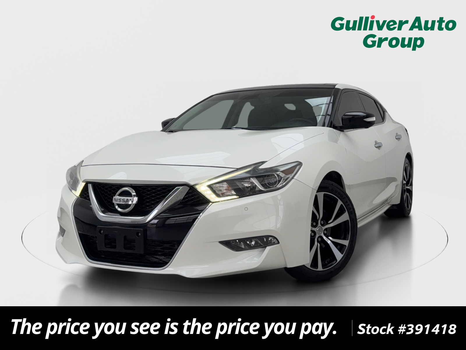 Pearl White 2018 Nissan Maxima Sedan Front-Wheel Drive Continuously Variable Transmission