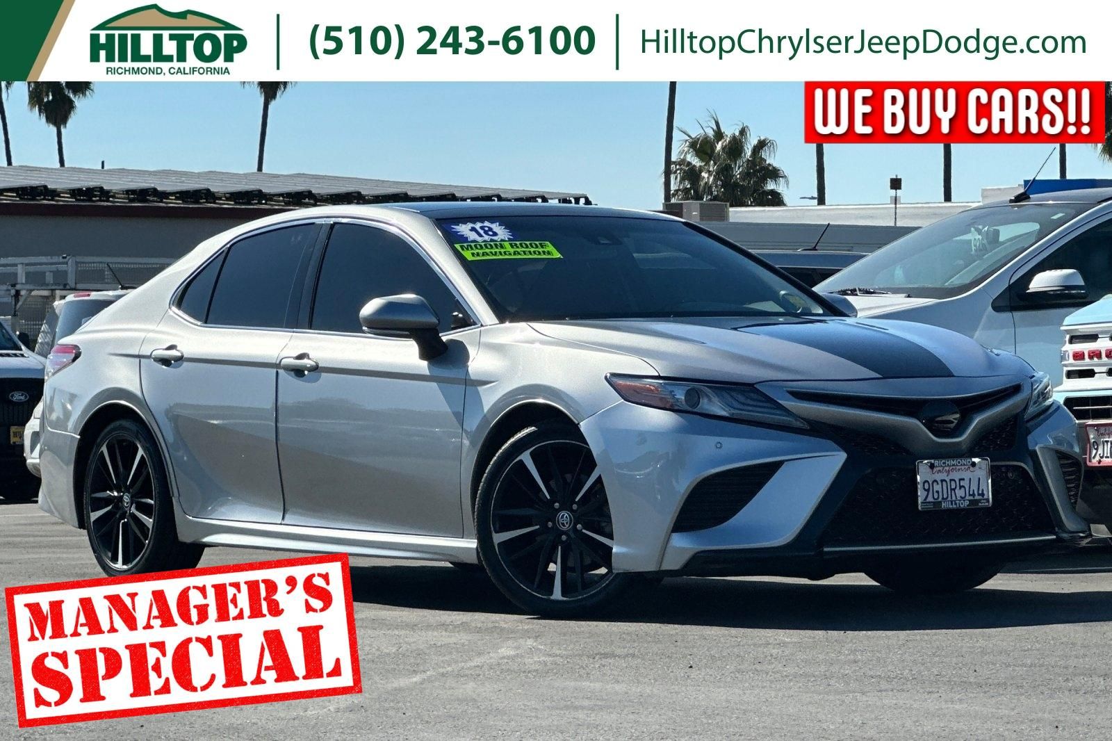 Celestial Silver Metallic 2018 Toyota Camry XSE Sedan Front-Wheel Drive 8-Speed Automatic