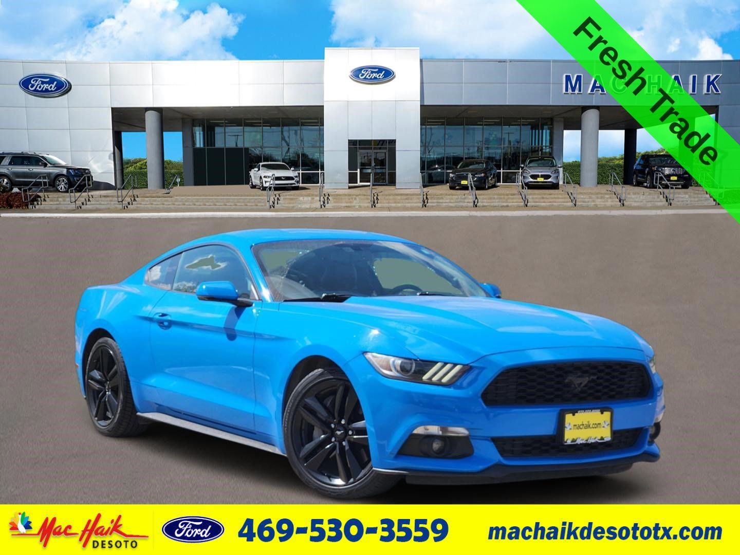 Grabber Blue 2017 Ford Mustang EcoBoost Premium Coupe RWD Coupe Rear-Wheel Drive 6-Speed Automatic