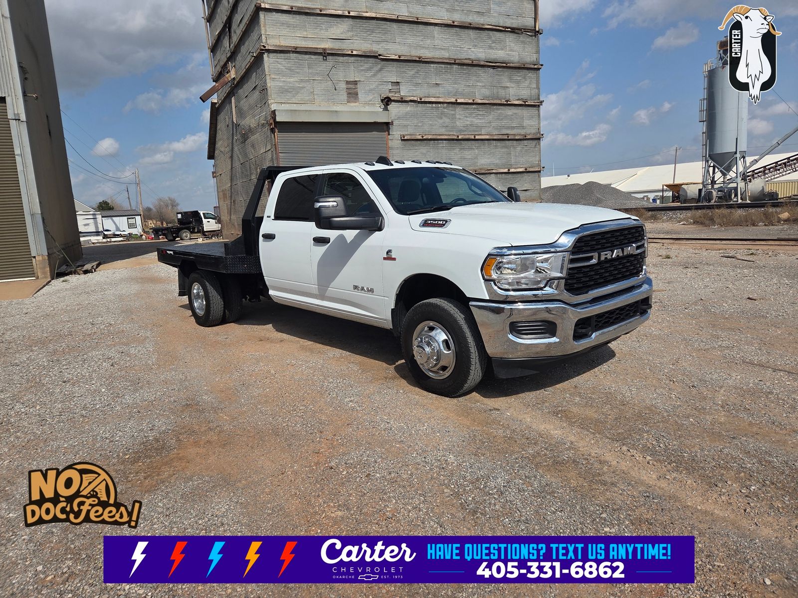 Bright White Clearcoat 2024 RAM 3500 Chassis SLT Crew Cab LB DRW 4WD Pickup Truck Four-Wheel Drive 6-Speed Automatic