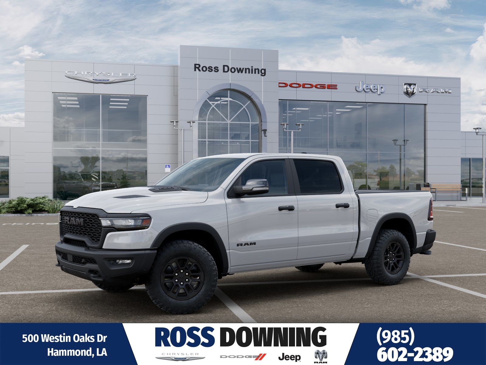 Bright White Clearcoat 2026 RAM 1500 Rebel Crew Cab 4WD Pickup Truck Four-Wheel Drive 8-Speed Automatic