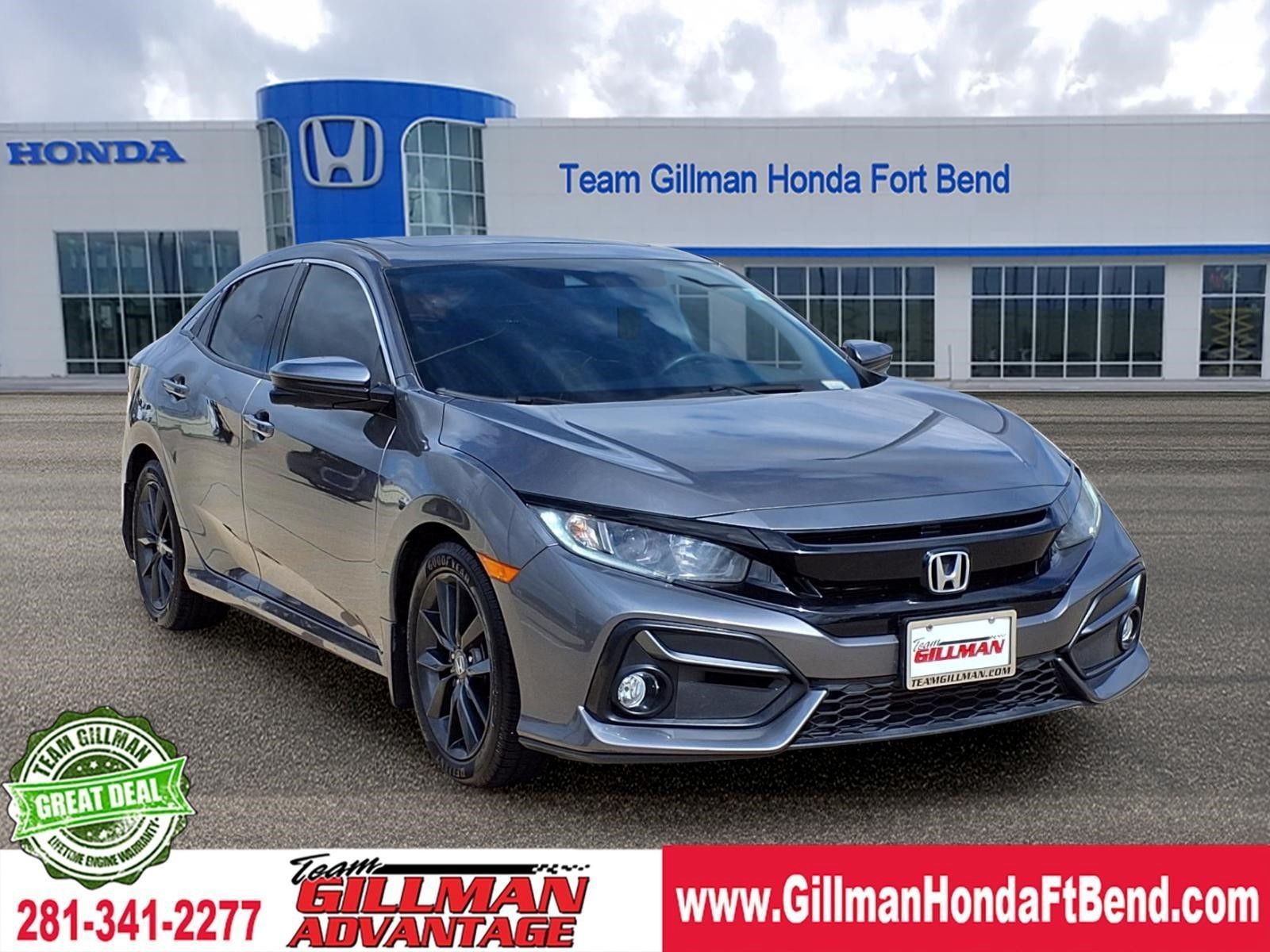 Sonic Gray Pearl 2021 Honda Civic Hatchback EX FWD Hatchback Front-Wheel Drive Continuously Variable Transmission