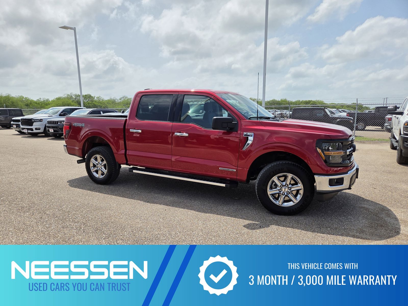 Red Metallic 2025 Ford F-150 XLT SuperCrew 4WD Pickup Truck Four-Wheel Drive Automatic