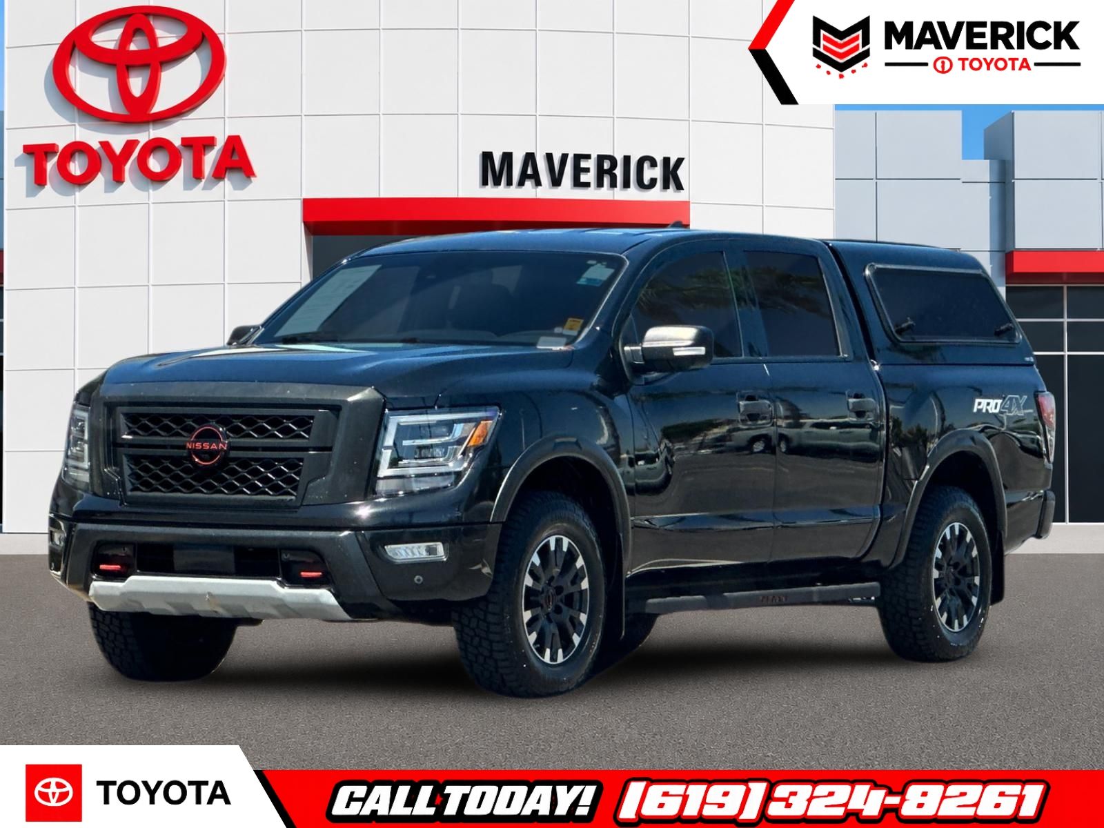 Super Black 2023 Nissan Titan Pickup Truck Four-Wheel Drive 9-Speed Automatic