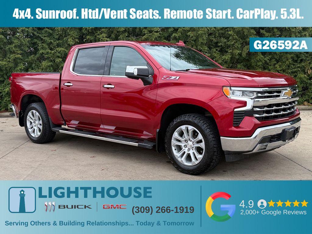 Cherry Red Tintcoat 2022 Chevrolet Silverado 1500 LTZ Crew Cab 4WD Pickup Truck Four-Wheel Drive Automatic