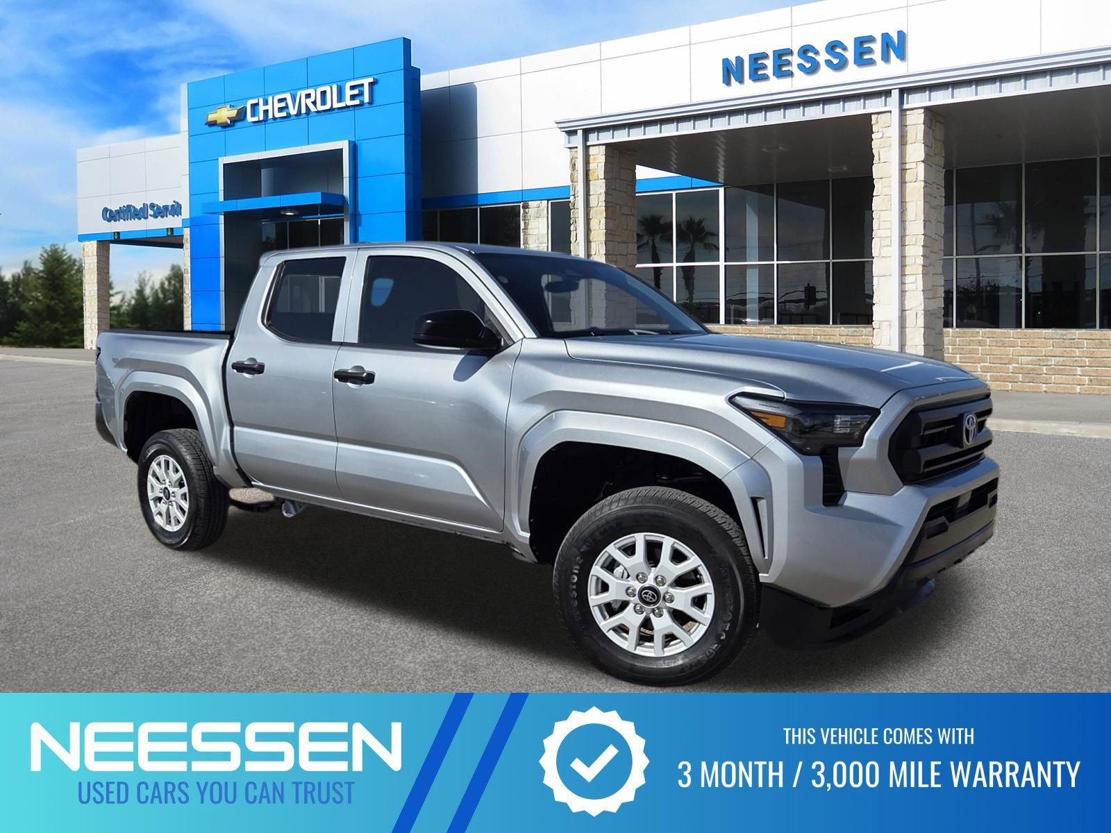 Celestial Silver Metallic 2024 Toyota Tacoma SR Double Cab RWD Pickup Truck 4X2 8-Speed Automatic