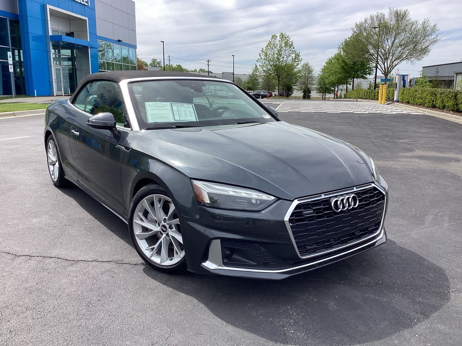Mythos Black Metallic/Black Roof 2021 Audi A5 quattro Premium Plus 45 TFSI Convertible AWD Convertible All-Wheel Drive 7-Speed Automatic