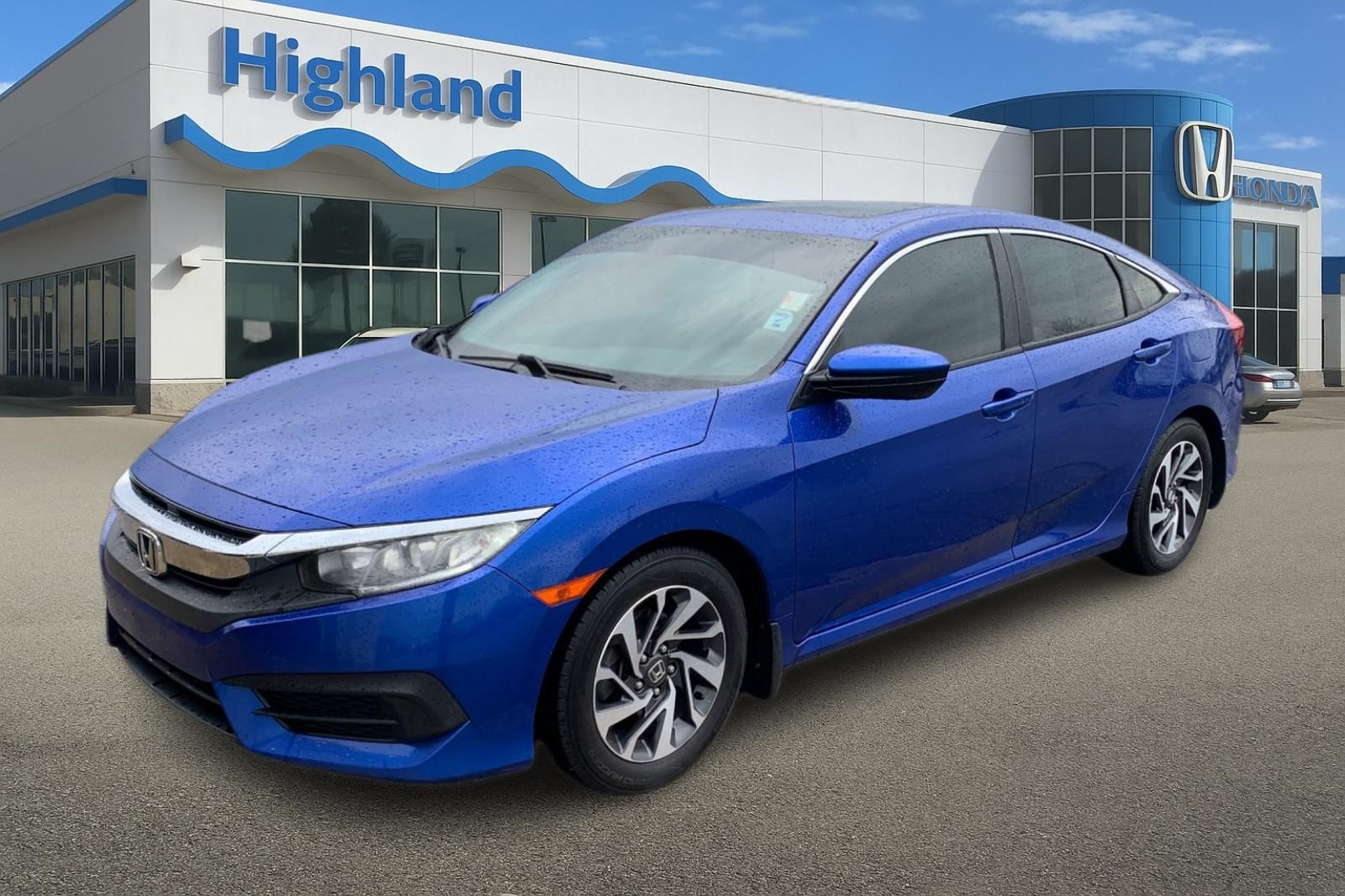 Cosmic Blue Metallic 2017 Honda Civic EX Sedan Front-Wheel Drive Continuously Variable Transmission