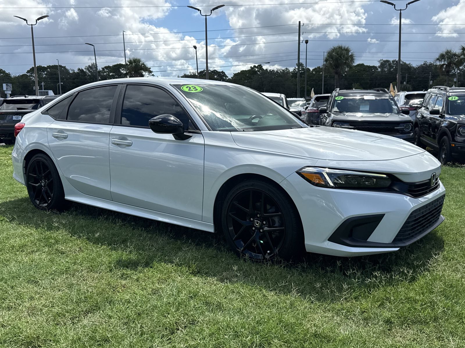 Platinum White Pearl 2023 Honda Civic Sedan Front-Wheel Drive Continuously Variable Transmission