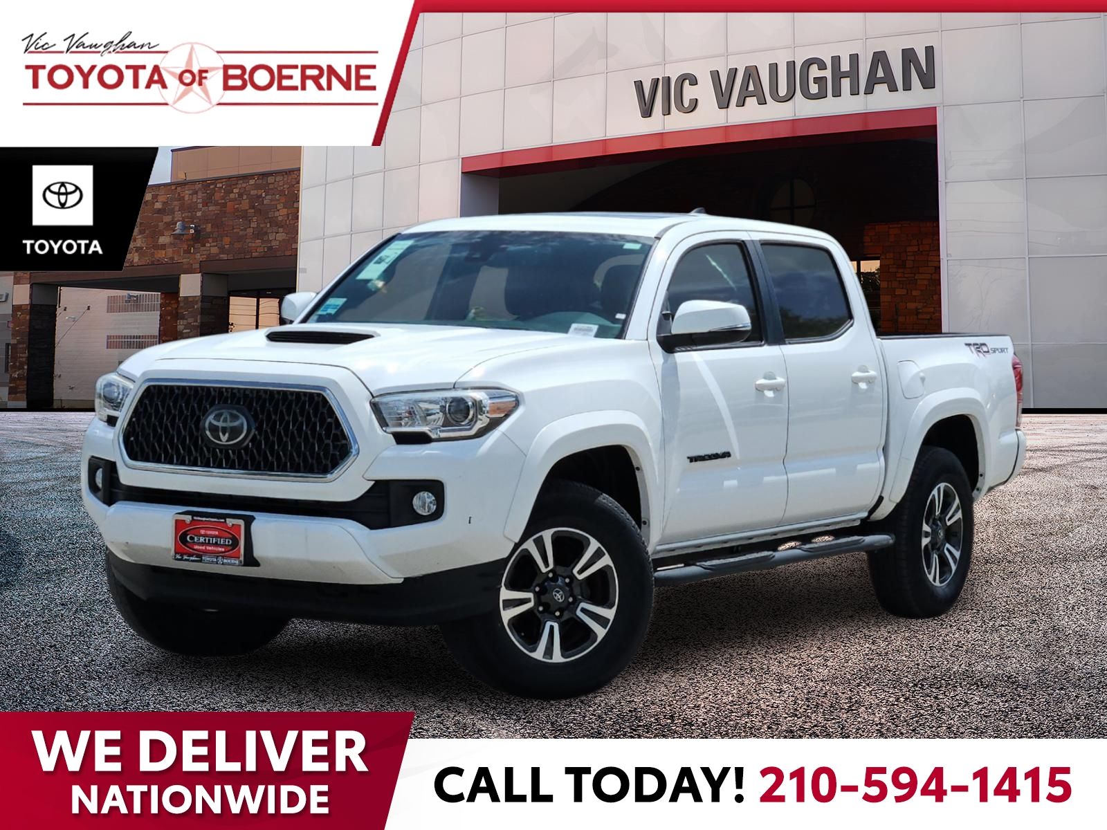 Super White 2019 Toyota Tacoma Pickup Truck 4X2 6-Speed Automatic
