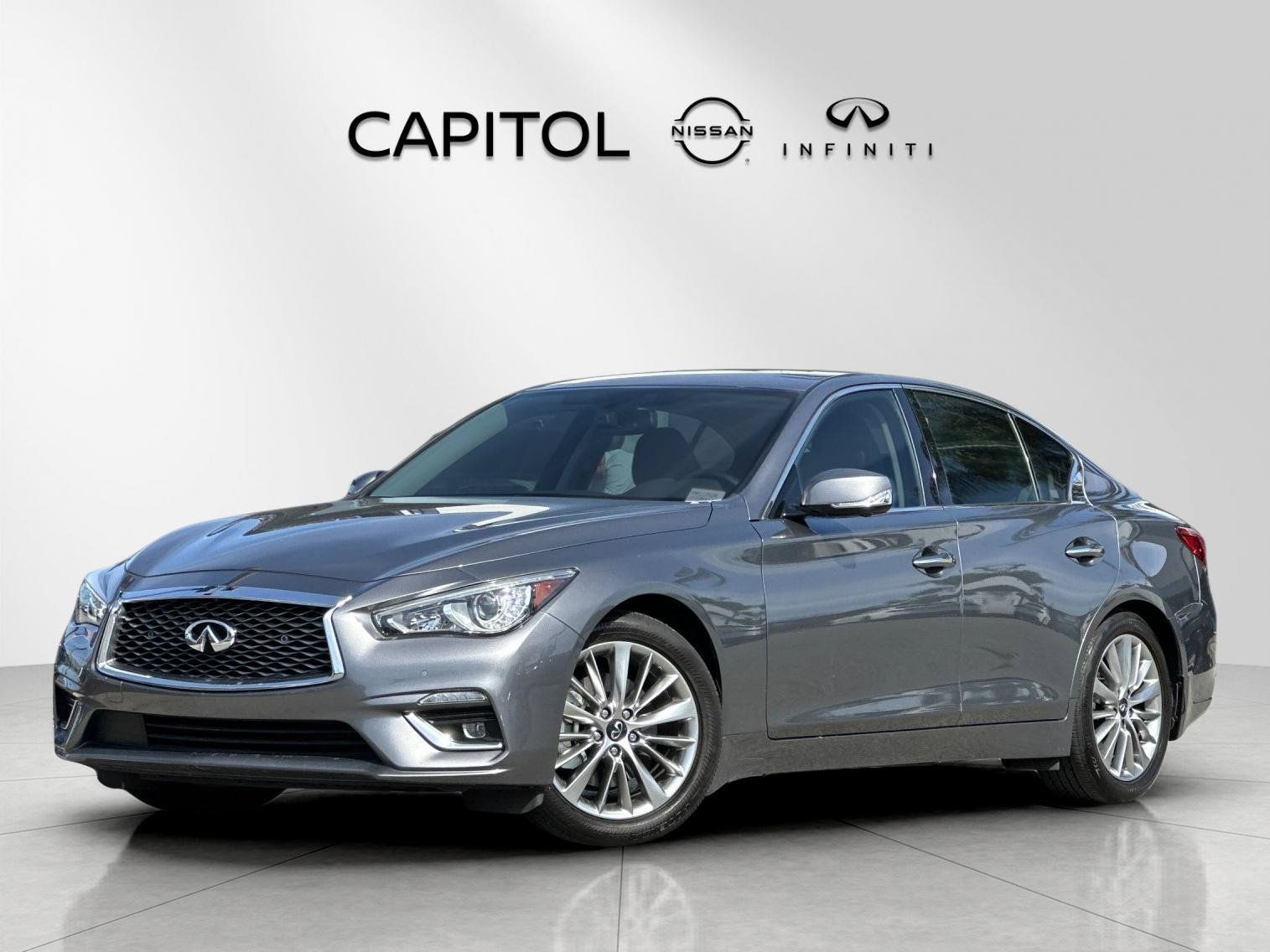 Gray (Graphite Shadow) 2023 INFINITI Q50 Sedan Rear-Wheel Drive 7-Speed Automatic Overdrive