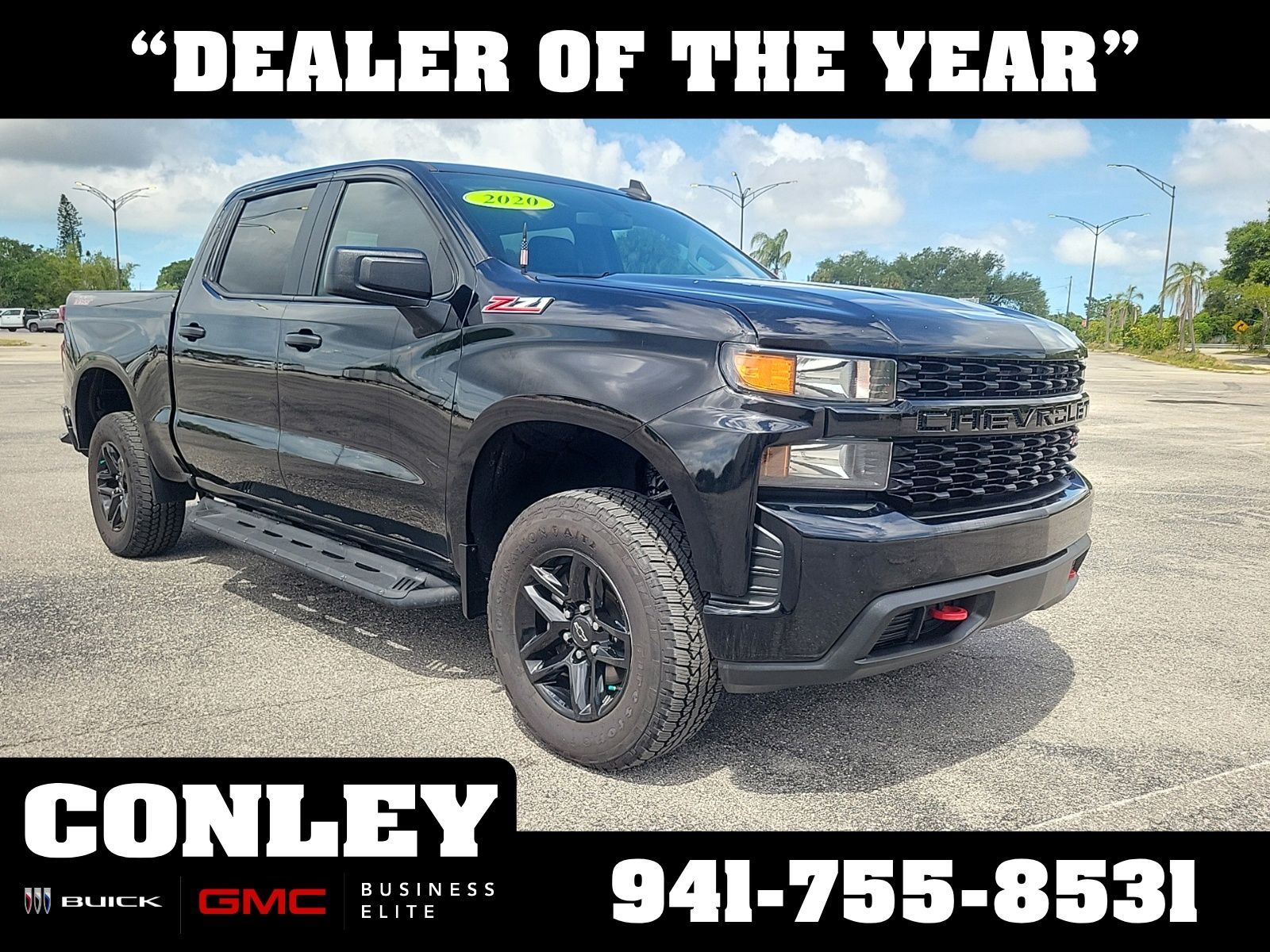 Black 2020 Chevrolet Silverado 1500 Pickup Truck Four-Wheel Drive 6-Speed Automatic Overdrive