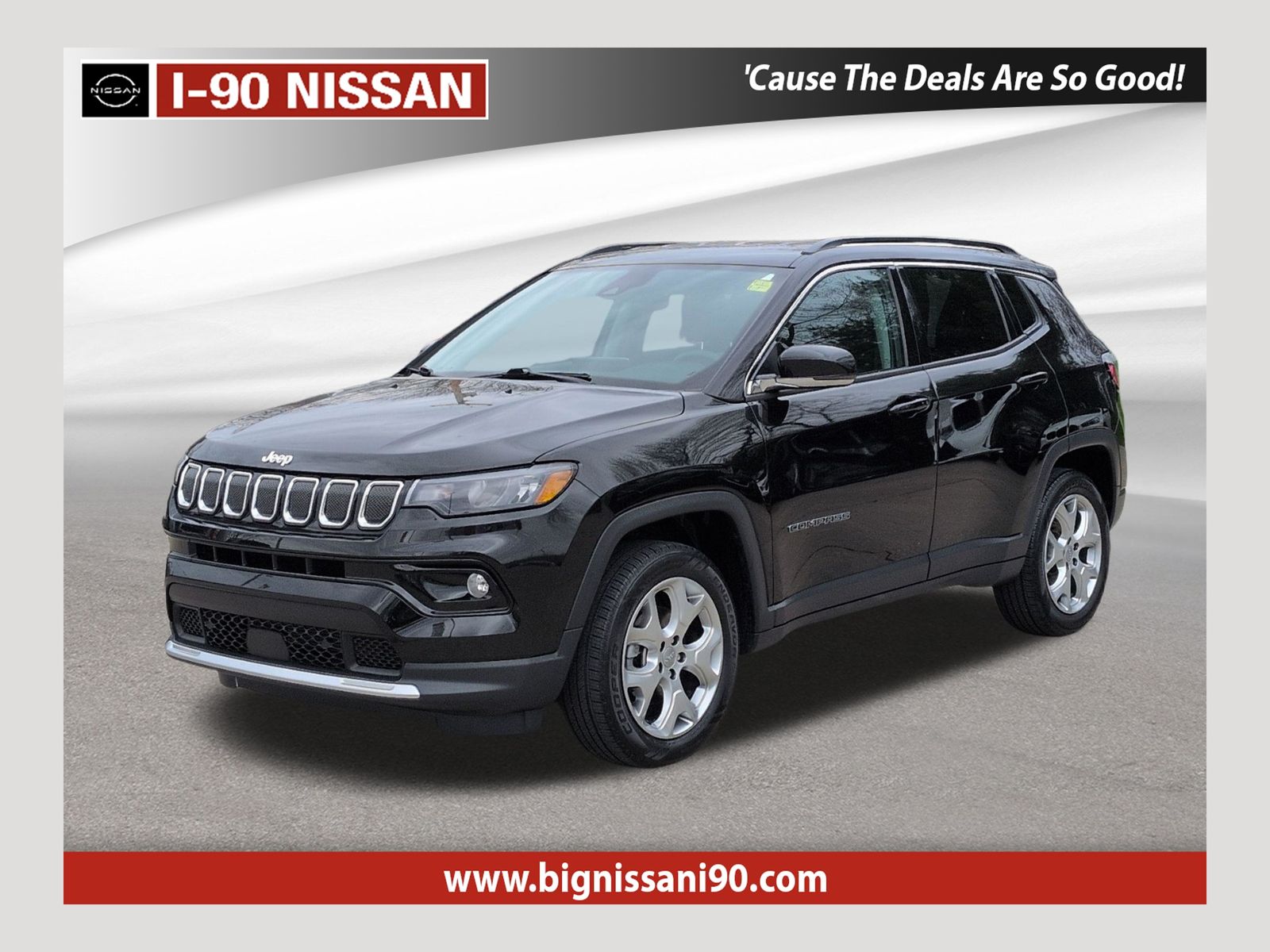 Diamond Black Crystal Pearlcoat 2022 Jeep Compass Limited 4WD SUV / Crossover Four-Wheel Drive 9-Speed Automatic