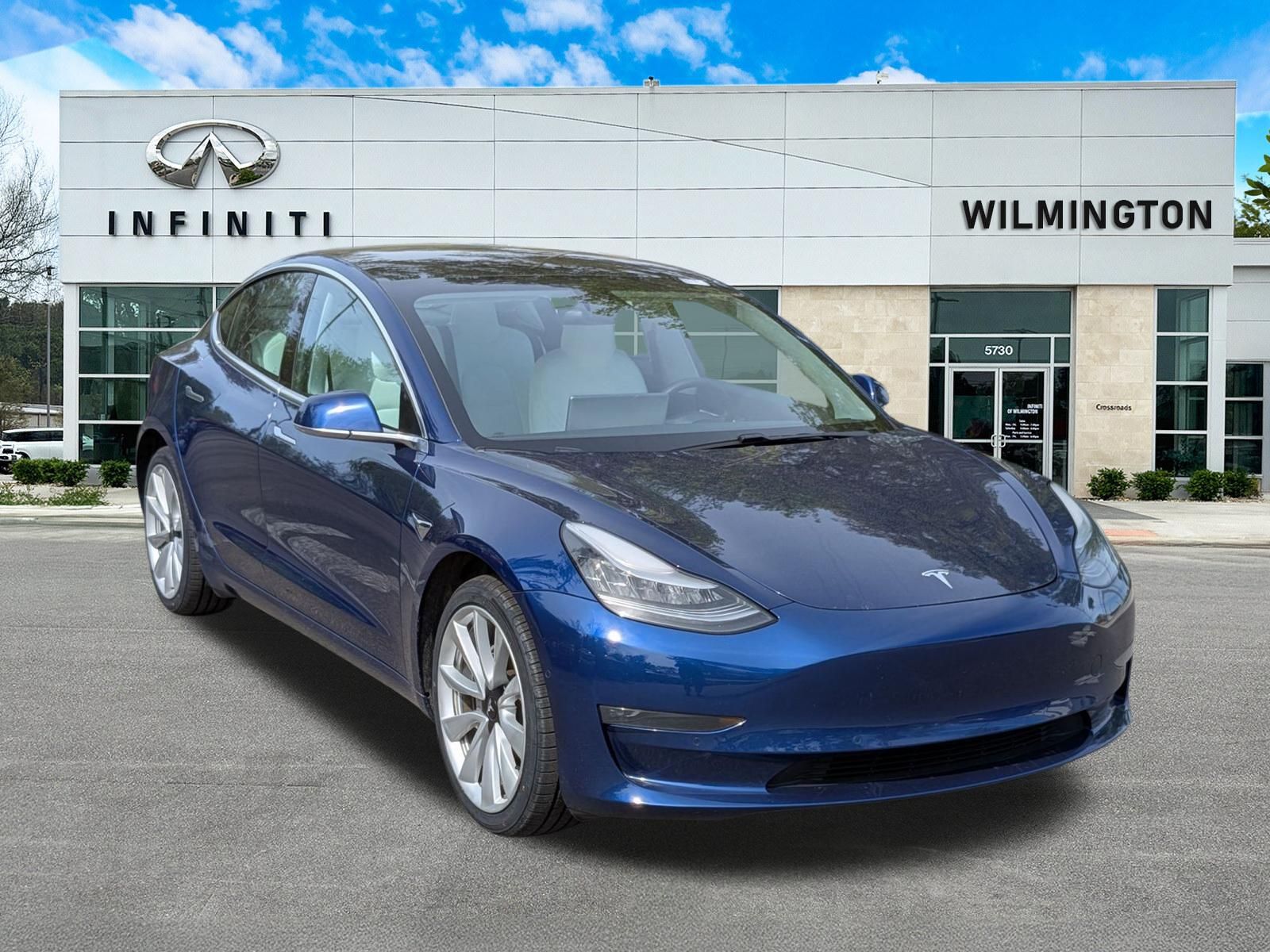 Deep Blue Metallic 2019 Tesla Model 3 Long Range AWD Sedan All-Wheel Drive 1-Speed Automatic
