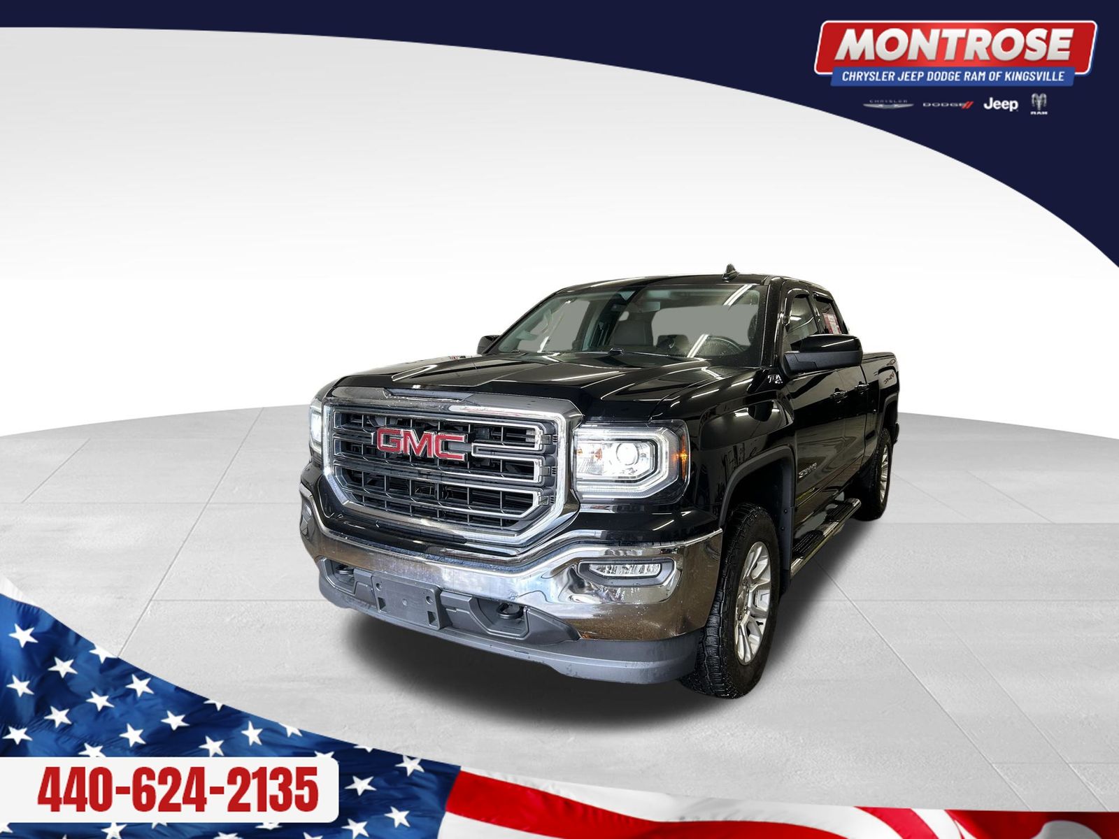 Onyx Black 2018 GMC Sierra 1500 SLE Double Cab 4WD Pickup Truck Four-Wheel Drive 6-Speed Automatic Overdrive