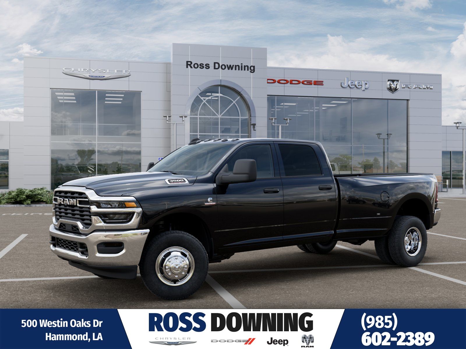 Diamond Black Crystal Pearlcoat 2026 RAM 3500 Tradesman Crew Cab LB DRW 4WD Pickup Truck Four-Wheel Drive 8-Speed Automatic