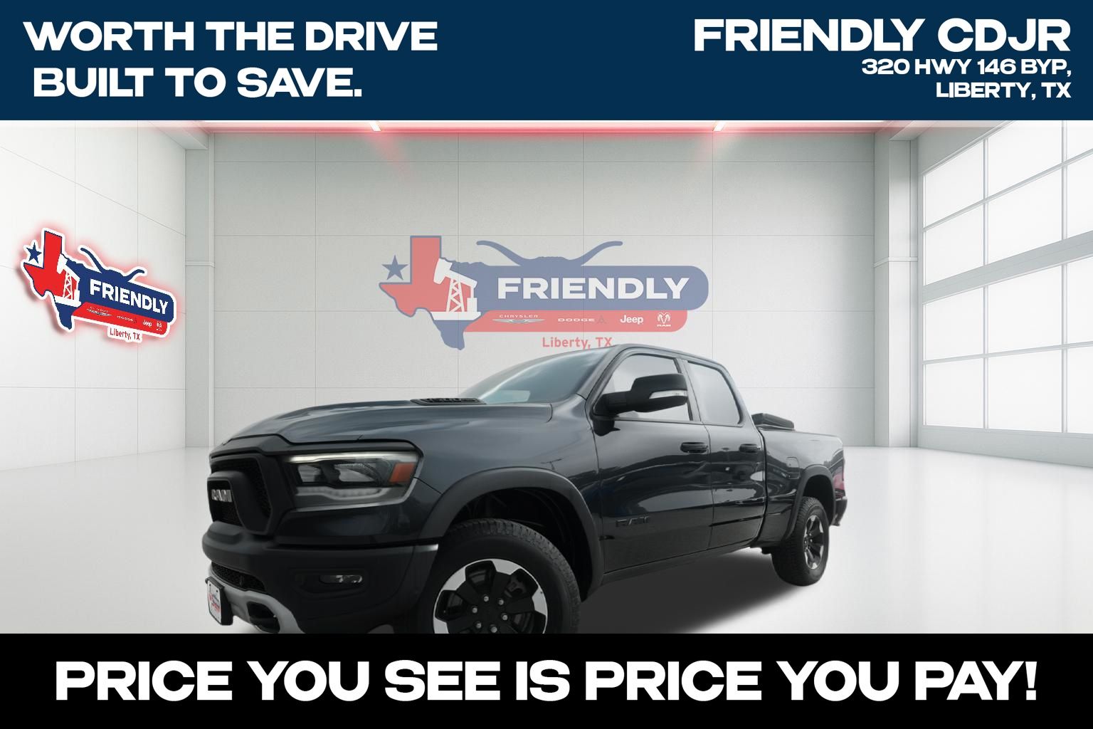 Gray (Maximum Steel Metallic Clearcoat) 2020 RAM 1500 Rebel Quad Cab 4WD Pickup Truck Four-Wheel Drive 8-Speed Automatic