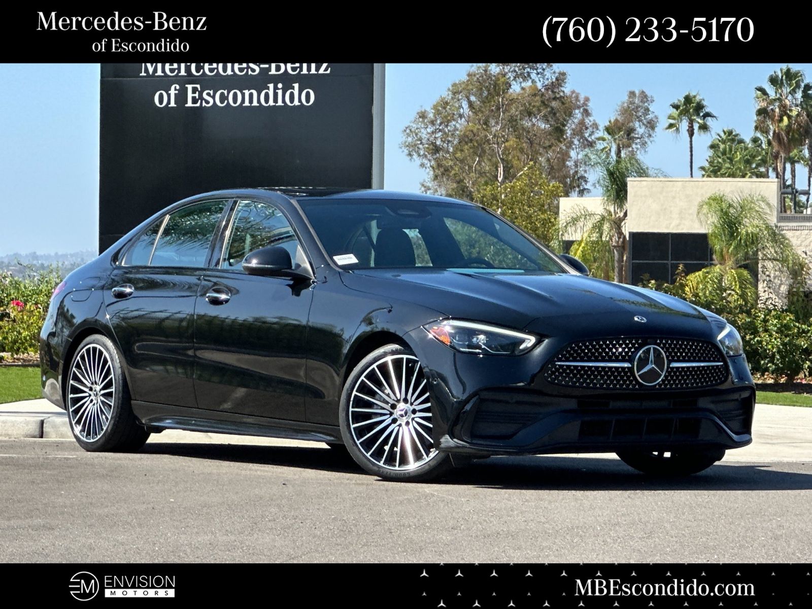 Black 2023 Mercedes-Benz C-Class Sedan Rear-Wheel Drive 9-Speed Automatic