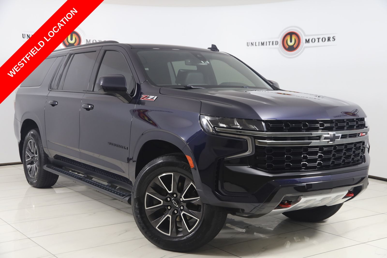 Midnight Blue Metallic 2021 Chevrolet Suburban SUV / Crossover Four-Wheel Drive