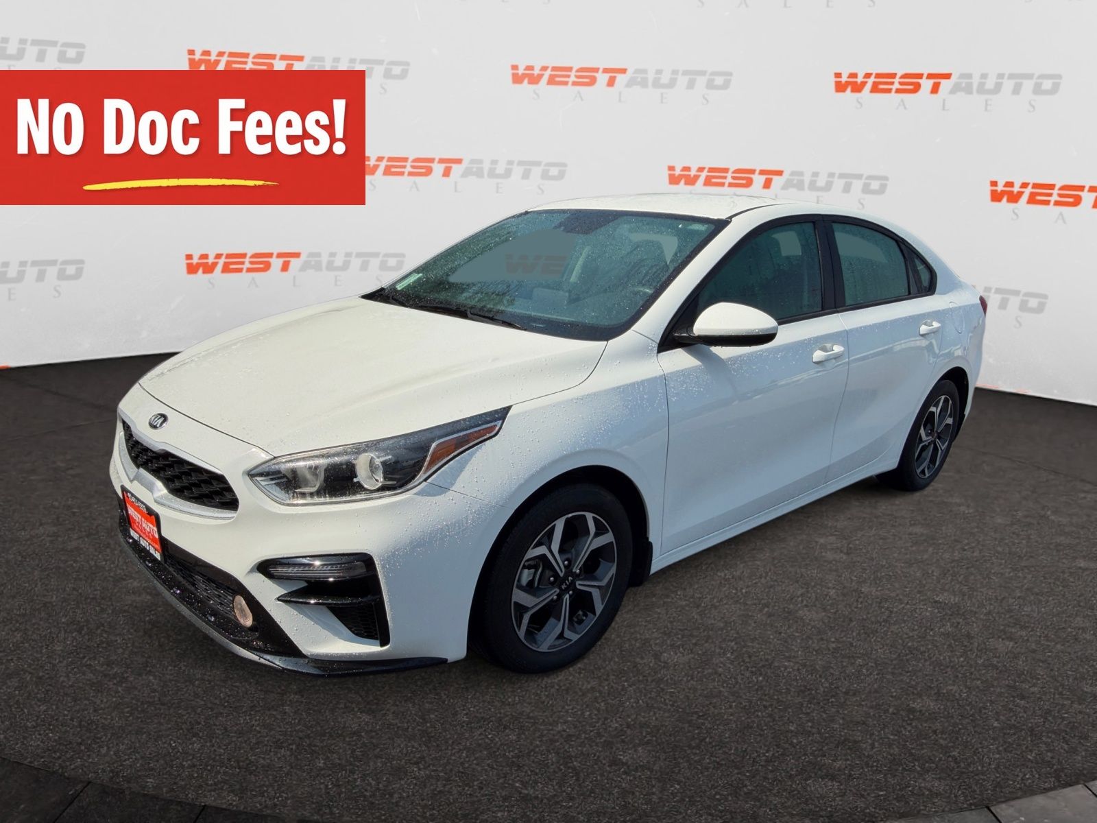 Clear White 2020 Kia Forte Sedan Front-Wheel Drive Continuously Variable Transmission